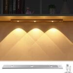 Under Cabinet Lighting, Wireless Motion Sensor Closet Lights, 3 Colors Dimmable Led Motion Sensor Light Bar, Rechargeable Under-Counter Light For Kitchen Closet
