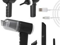 VISUAL ARREST Portable Wireless Car Vacuum Cleaner with Dust Air Blower Powerful Suction Keyboard Computer CPU Cleaning Machine Handheld USB Rechargeable Cordless Travel Folding Car Vacuum (Black)