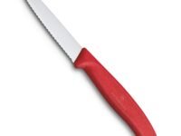 Victorinox, Swiss Classic Kitchen Knife/PARING Knife/Vegetable Knife, 8 cm, Wavy Edge - RED Colour.