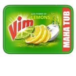 Vim Dishwash Bar Lemon Tub, Removes Stain And Grease From Utensils With Power Of Lemon, 500 g