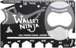 Wallet Ninja 18 in 1 Multi-purpose Credit Card Size Metal Pocket Tool Key Holder