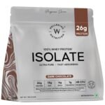 Wellbeing Nutrition Whey Protein Isolate 1kg Dark Chocolate | 26g Protein, Clinically Proven Velositol for 2x Muscle Protein Synthesis, 4B CFU Probiotics, Digestive Enzymes, Bloat Free, Easy to Digest