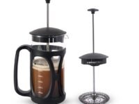 Wonderchef French Press Coffee & Tea Maker 350 ml|Borosilicate Glass Carafe|4 Level Filtration System|Stainless Steel Plunger with Mesh|1-2 Cups of Coffee|Brews in Just 3 Minutes|Black|1 Year Warranty