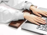 Wooden Wrist Palm Rest Support - Sheesham Wood Keyboard Cushion for Comfortable Typing (11.8 inches)
