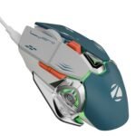 ZEBRONICS Transformer M Plus Wired Gaming Mouse, Up to 12800 DPI, 6 Buttons with a 6-Level DPI Switch, 8 RGB Modes, 1000Hz Polling Rate, 1.5m Detachable Cable, Gaming Grade Sensor (Grey + Blue)