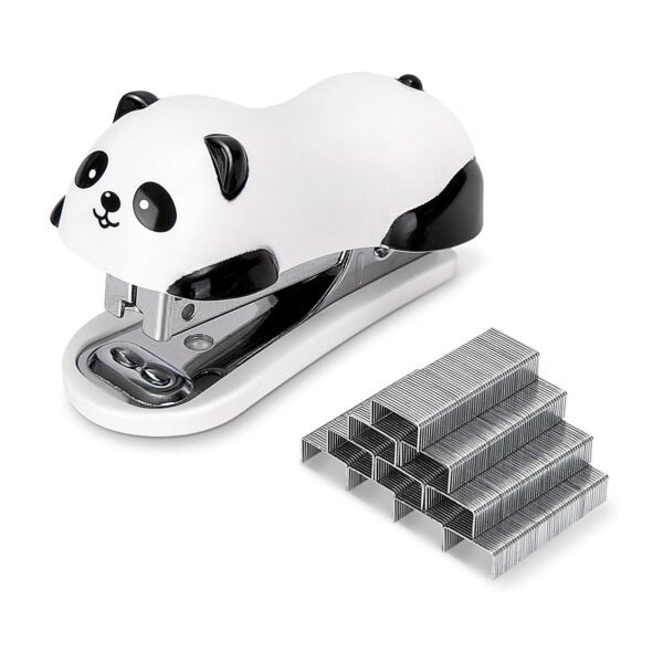 ZIBUYU® Cute Panda Stapler Set with 1000 Staples & Built-in Remover, Mini Animal Shaped Office & School Stapler Fun Panda Gift for Students & Professionals