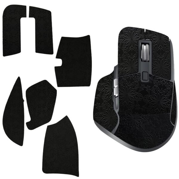 ZORBES® Compatible with MX Master 3/3s, 6 Pieces Gaming Mouse Grips Pre-Cutted Self-Adhesive Mouse Grip Tape Sweat-Proof Fashion Embossed Mouse Grip Pads