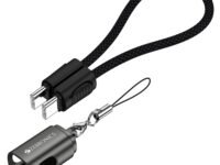 Zebronics Wattz 60CC4 Type-C to Type-C Braided Cable, PD 60W, Upto 480Mbps Data Sync, 20 cm, Durable, Charge & Sync, Rapid Charging, Compact with Keychain Case, For Laptops, Tablets, Mobiles (Black)