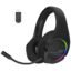 amazon basics Tri-Mode Wireless RGB Gaming Headphones with Detachable Mic,Volume Scroller,Microphone On/Off Button,Type-C Charging Jack, for PC and Laptop. (Black)