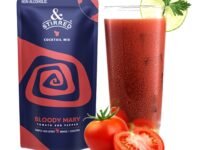 &Stirred Bloody Mary Cocktail Mix, Pack of 6 – Non-Alcoholic Cocktail & Mocktail Mixer, 100% Vegetarian, Made with Real Fruits, No Preservatives or Artificial Sweeteners, 125ml each