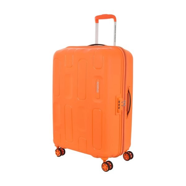 American Tourister Medium Ivy 2.0-8 Wheel, 68 CM Hard PP Check-in Suitcase for Travel/Trolley Bag for Travel/Travel Bag with Combination Lock & Smooth Sliding Double Wheel - Tan Orange