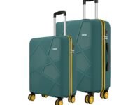 Safari Pentagon Neo 8 Wheels Set of 2 (Cabin + Medium) Trolley Bags Hard Case Polypropylene, 360 Degree Wheeling Luggage, Travel Bag, Suitcase for Travel, Trolley Bags for Travel, Sage Green