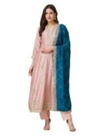 MOKOSH Women's Silk Embroidered Kurta Pant Dupatta Set (DM-474)