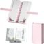 2 in 1 Foldable Reading Bookshelf and Pencil Box Easy to Use Reading Stand Pencil Case Organizer for Students (Pink)