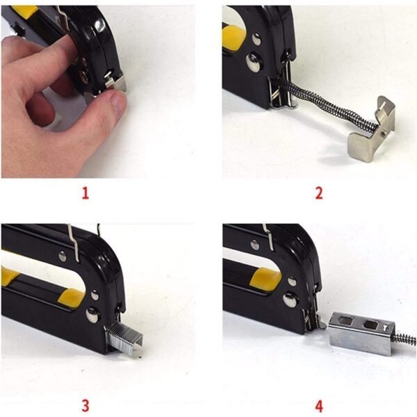 3 in 1 Home DIY Steel Staple Heavy Duty Woodworking Stapler Tools Metal Staple Gun Set for Plastic Furniture (Multicolour) with (Staple Gun with 2000 pcs. Pin)
