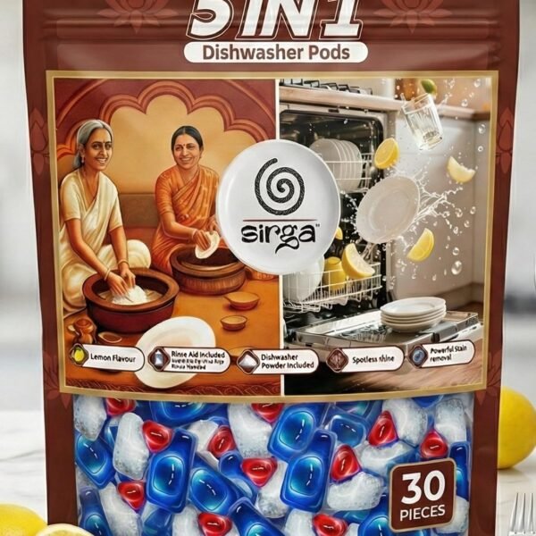 30 Tablets 5 in 1 Dishwasher Tablets Pods | Lemon Flavour, Dishwasher Powder and Rinse Aid Included | Best ever Clean & Shine | 5X Extra Cleaning Power | Works in Hard & Soft Water