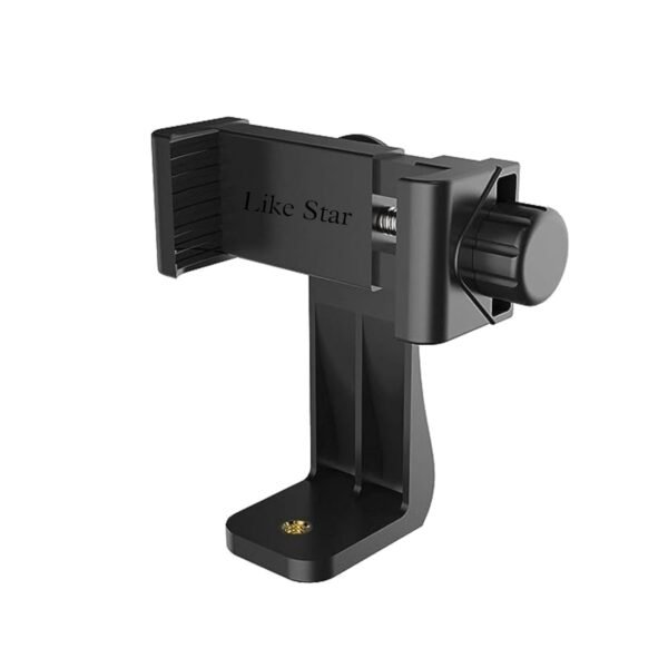 360° Degree Mobile Phone Holder with Universal 1/4 Screw Adjustable Clamp Mobile Tripod Mount Adapter Compatible with Smartphones & TripodsnSelfie Stick (Black)