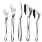 40-Piece Silverware Set, HaWare Stainless Steel Modern Flatware Cutlery Set, Elegant Tableware Set for 8, Dinner Knives/Spoons/Forks, Mirror Polished, Dishwasher Safe