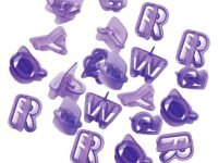 40X Silicone Alphabet Letter Number Fondant Cake Biscuit Baking Mould Cookie Cutters, CH-249 (Pink)