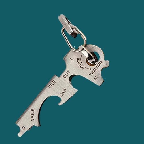 8 in 1 Multi Tool Key Stainless Steel Outdoor Multi-Functional Tool Utility Multi Ring Chain Bottle Opener