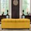 AMATA Eagle Solid Wood 2 Seater Ottoman/pouffe Yellow Suede Velvet Fabric Perfect for Home Living Office Room and Guests (Yellow 3, 2 Seater)(3 Year Warranty)