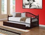 APRODZ Drummo Sheesham Wood Daybed with Trundle Bed (Rosewood - Mahogany)