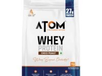 AS-IT-IS ATOM Whey Protein 1kg | 27g protein | Isolate & Concentrate | Choco Peanut | USA Labdoor Certified | With Digestive Enzymes for better absorption