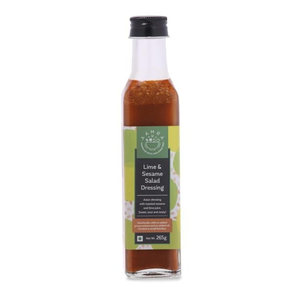 Aamra Natural Homemade Lime & Sesame Salad Dressing, No preservatives, Oil- Free 265gm