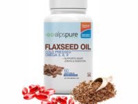 Alpspure Nutra Flaxseed Oil 1000Mg Omega 3-6-9 (60 Softgel Capsules) | Cold Pressed | Natural Omega 3,6,9 Supplement | Promotes Healthy Heart, Joints, Skin, Brain & Digestion | For Men & Women