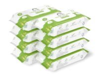 Amazon Brand - Mama Bear Cleansing Baby Wipes With Lid | 576 Wipes | 72 Wipes x 8 Packs | Dermatologically Tested | With Aloe Vera & Vitamin E | Alcohol-free | Paraben-free | Water-Based Formulation