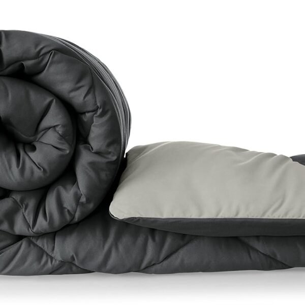 Amazon Brand - Solimo Microfibre Reversible Comforter, Double (Pale Grey & Steel Grey, 200 GSM), 50 TC
