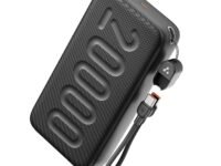 Ambrane 20000mAh Powerbank with in-Build Type C Cable, 22.5W Fast Charging, USB & Type C Output, Power Delivery, Quick Charge for iPhone, Android Mobile & Tablets, Earbuds, (Stylo N20, Black)