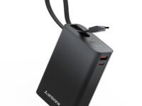 Ambrane 20000mAh Small Pocket Size Powerbank, Hanging InBuilt Type C Cable, 22.5W Fast Charging, Type C PD & USB Output for iPhone, Android Mobiles & Other Devices (MiniCharge 20, Black-Grey)