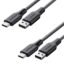 Ambrane Braided Type C Fast Charging Cable (Pack Of 2) Unbreakable 3A 1.5M For Smartphones,Tablets,Laptops & Other Type C Devices,Pd Technology,480Mbps Data Sync,Quick Charge 3.0 (Rct-15 Combo)-Black