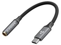 Ambrane Type C to 3.5mm Audio Jack Converter with DAC Headphone Adapter, Connector Cable for iPhone 16/15 Series, Samsung, OnePlus, Google Pixel, Laptops, Other Devices (AOTG-CX3, Black)