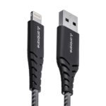 Ambrane USB To Lightning 3A Fast Charging Braided Lightning Cable Compatible For iPhone 14,13, 12,11, X, 8, 7, 6, 5, Ipad, Macbook, Imac, Airpods, 480Mbps Data Sync, 1.5Meter Long (RCL -15, Black)