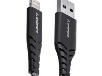 Ambrane USB To Lightning 3A Fast Charging Braided Lightning Cable Compatible For iPhone 14,13, 12,11, X, 8, 7, 6, 5, Ipad, Macbook, Imac, Airpods, 480Mbps Data Sync, 1.5Meter Long (RCL -15, Black)