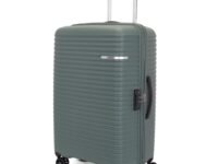 American Tourister Liftoff+ with TSA Lock & 8 Wheel, Hard PP Check-in Suitcase Trolley Bag for Travel with Double Wheel for Women & Men, Dark Olive, 79 cm Large