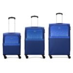 Aristocrat Drift Set of 3 Expander Trolley Bag 55, 69 & 79cm | Small+Medium+Large | Soft Luggage | 8-Wheel Suitcase | Combination Lock with Sturdy Zipper | Robust Construction | 3-Year Warranty (Blue)