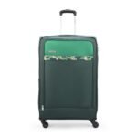 Aristocrat Large Commander 79Cms Premium Polyester with PVC Coating Soft Sided Check-in 4 Wheels Green Spinner Suitcase