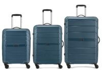 Aristocrat Liberty Set of 3 (Cabin+Medium+Large) Trolley Bag, 58+68+78Cm | Combination Lock | 8 Wheels | 5 Years International Warranty | Spanish Blue