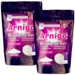 Arnigo Dishwasher Salt 2kg for All Brands Dishwasher, Prevents White Spots, Regerates Resin, Improves Performance, Removes Water Hardness, Enhances Cleaning Quality Of Detergent- (1kg - Pack of 2)