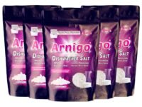 Arnigo Dishwasher Salt 5kg for All Brands Dishwasher, Prevents White Spots, Regerates Resin, Improves Performance, Removes Water Hardness, Enhances Cleaning Quality Of Detergent- (1kg - Pack of 5)