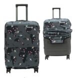 BIGWING Protective Cover in Polyester Fabric with Map Print for | Small Size 20' inch | Hard Luggage Trolley Bag Cover (Fits Only On Fiber - Plastic Trolley Bag) Grey Color