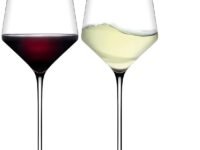 BINZO Crystal Wine Glasses, Red Wine Glass, Set of 2, 430 ml, Laser Cut Thin Rim, Long Stem, Perfect for Red or White, Ultra-Thin Light Weight for Wine Tasting, Perfect Glass Gifts, Pack of (2)