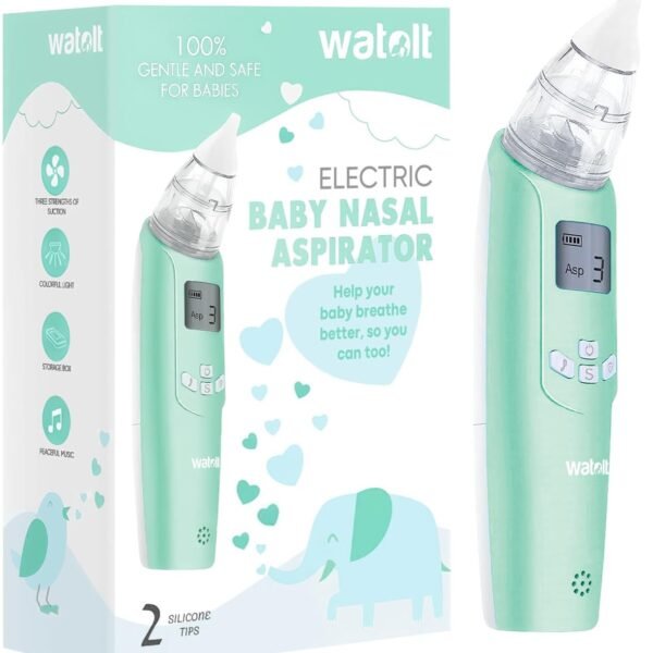 Baby Nasal Aspirator - Electric Nose Suction for Baby - Automatic Booger Sucker for Infants - Battery Powered Snot Sucker Mucus Remover for Kids Toddlers