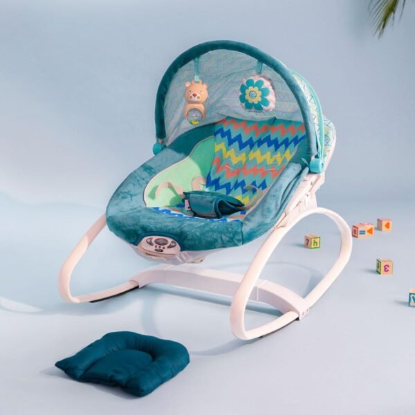 Baby Rocker & Bouncer for 0 to 2 Years (Green), Portable Rocker for Newborn with Calming Vibrations & Hanging Toys