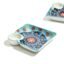 Beyond Homes Ceramic Chip and Dip Snack Plate with Dip Section | Microwave & Dishwasher Safe Starter Plates | Square Shape Mandala Tray for Parties & Dining Table (Light Blue, Set of 1)