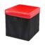 Black Gold Leather Feel Z27 Storage Stool for Living Room Box Storage Ottoman Space Saving Stool Fancy Stool 30CM (Red)