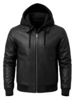 Blaq Ash Men's Removable Hood Biker Jacket